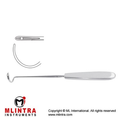 Deschamps Ligature Needle Blunt for Left Hand Stainless Steel, 20 cm - 8"